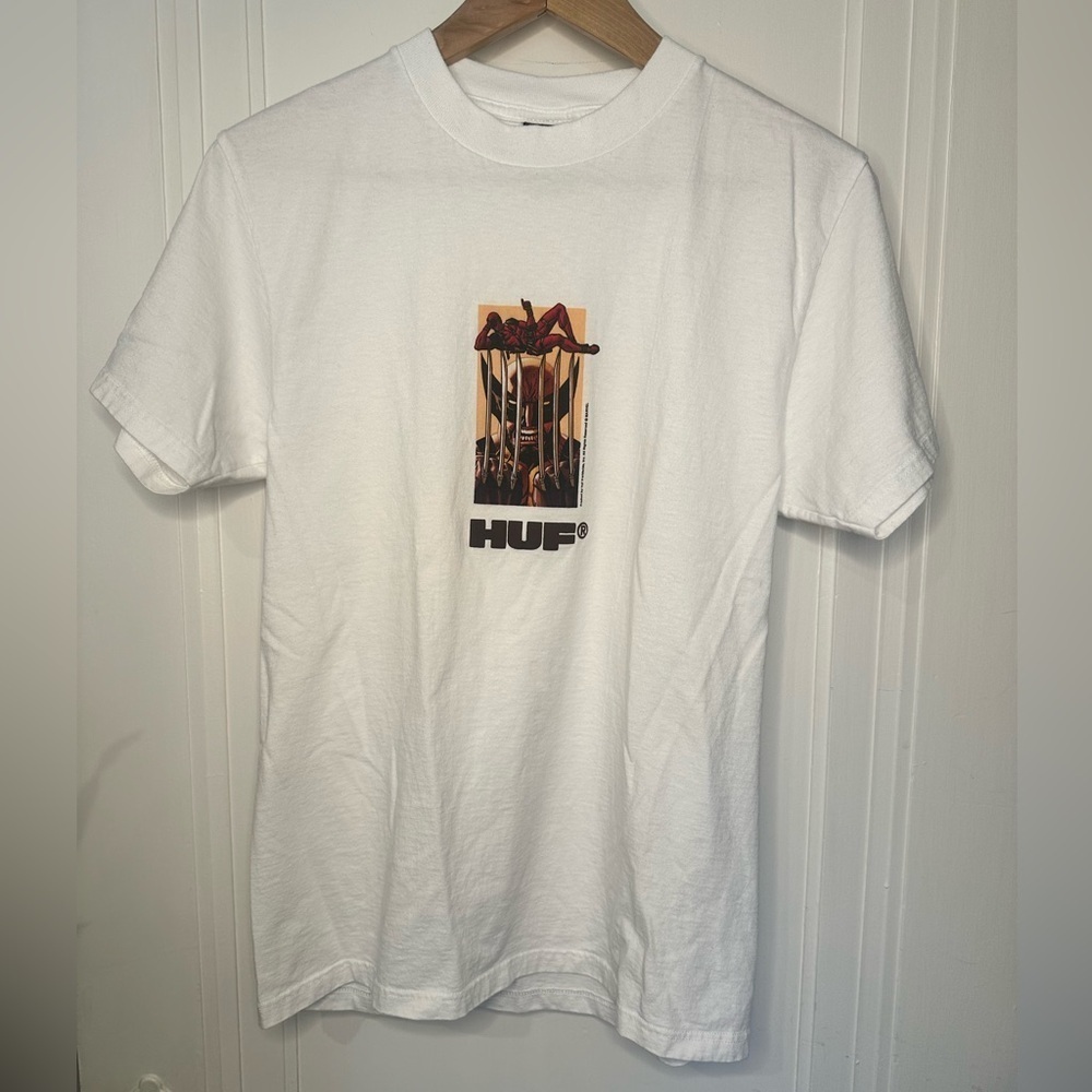 HUF x Deadpool White T-Shirt adult small Marvel